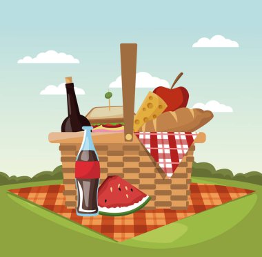 Piknik park karikatürler
