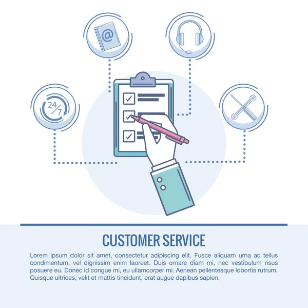 고객 서비스 및 지원 infographic — 스톡 벡터