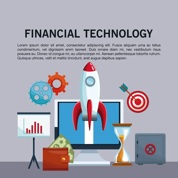 Infografía de tecnología financiera — Vector de stock