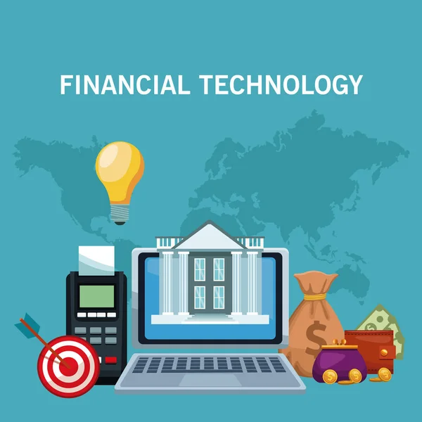 Conceito de tecnologia financeira —  Vetores de Stock