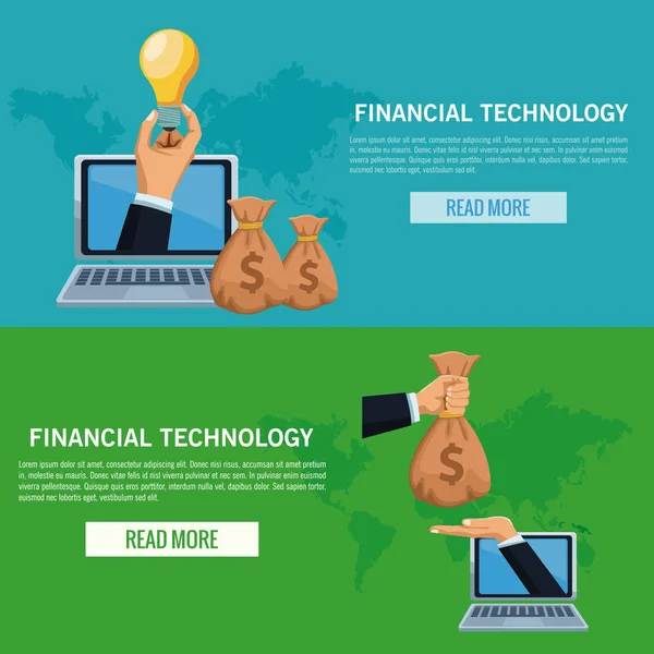 Infografía de tecnología financiera — Archivo Imágenes Vectoriales