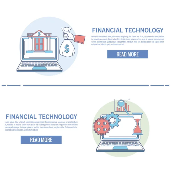 Infografía de tecnología financiera — Archivo Imágenes Vectoriales