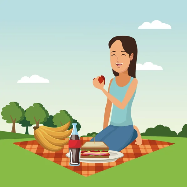 Piknik w parku bajki — Wektor stockowy