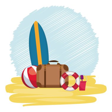 Yaz ve plaj çizgi film