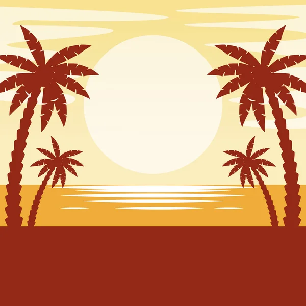 Dibujos animados de verano y playa — Vector de stock