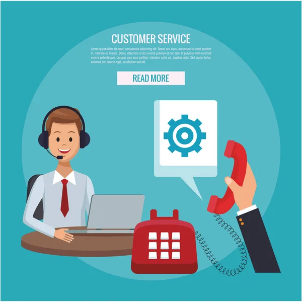 Servicio al cliente en línea — Vector de stock