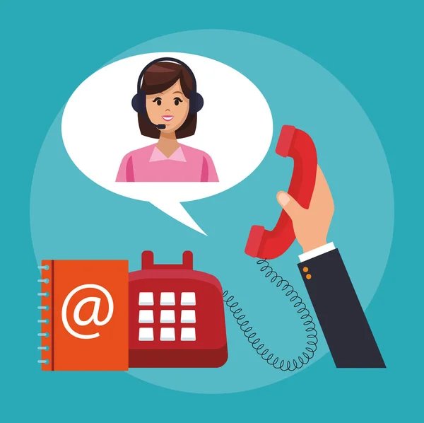 Call center customer service — Stock Vector