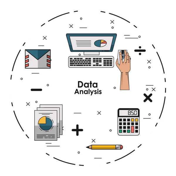 Concetto di analisi dati — Vettoriale Stock