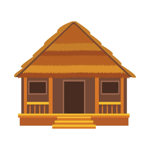 Icono de la casa de playa, diseño plano — Vector de stock