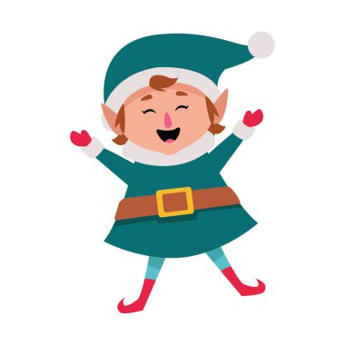 şirin noel elf ikonu, renkli tasarım
