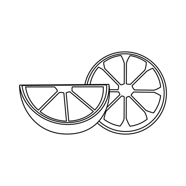 Halverad citronikon, platt design — Stock vektor