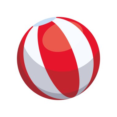 Plaj topu simgesi, düz tasarım