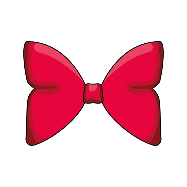 Decorative red bow icon, colorful design — Stock Vector