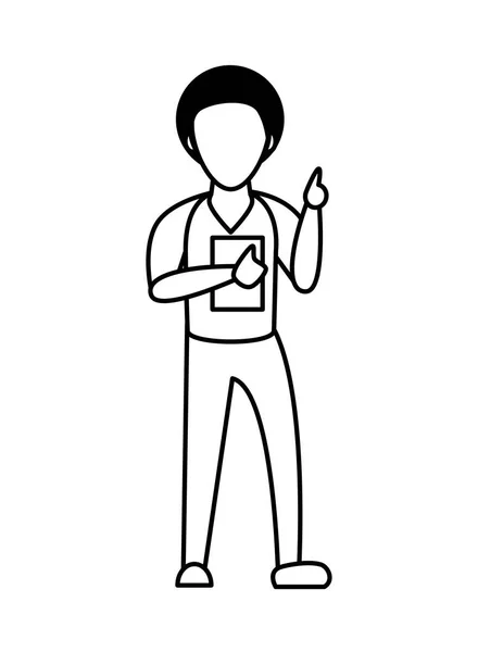 Akıllı telefon avatar karakteri kullanan adam — Stok Vektör