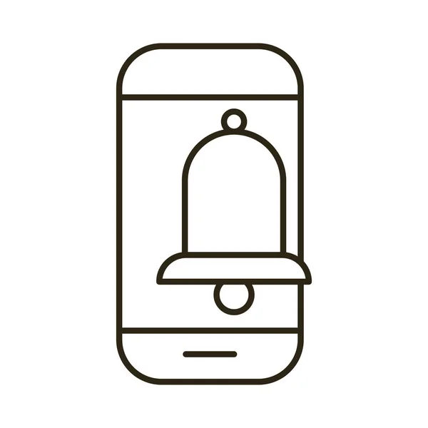 Teléfono inteligente dispositivo electrónico con campana — Vector de stock