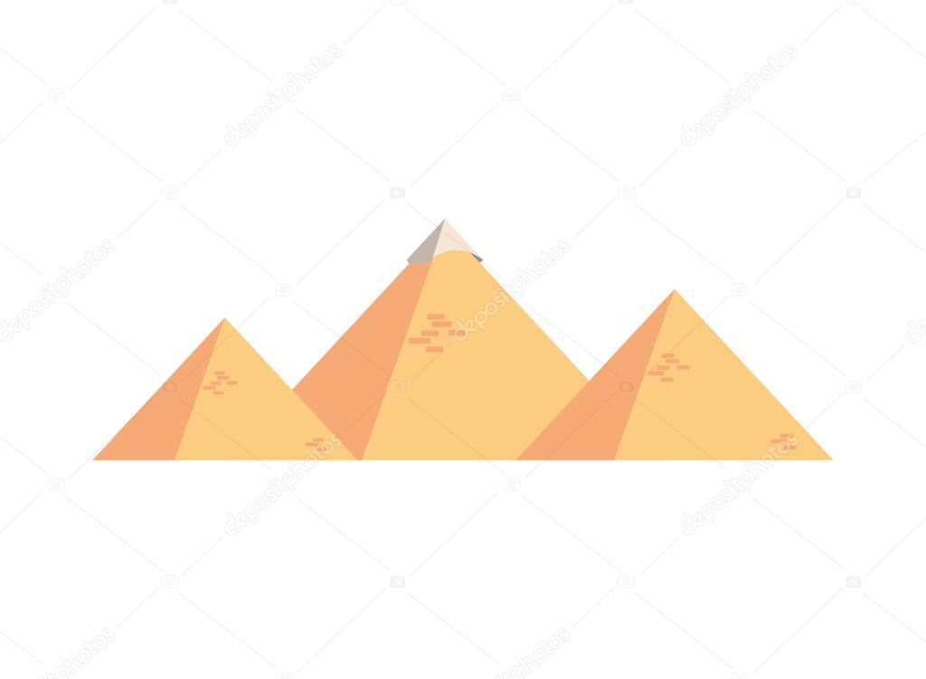 Egyptian pyramids desert scene icon
