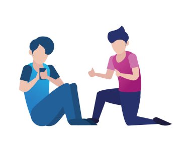 Genç erkekler akıllı telefon avatarları kullanıyor