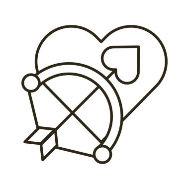 Mutlu sevgililer günü kalbi kemer ve okla