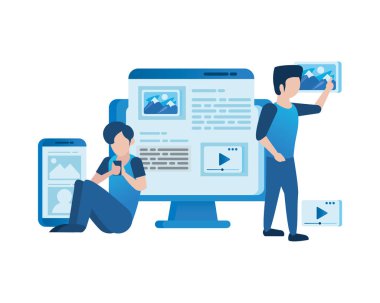 akıllı telefon ve masaüstü sosyal medya kullanan gençler