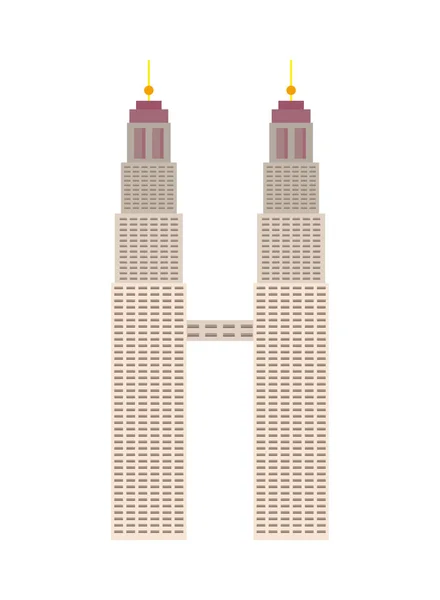 Petronas Towers architecture isolated icon Stock Illustration