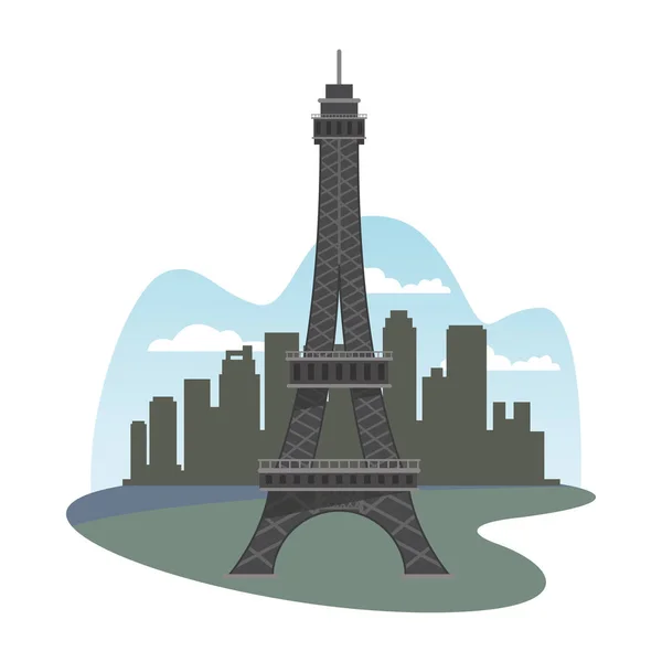 Icône du monument de la tour eiffel — Image vectorielle
