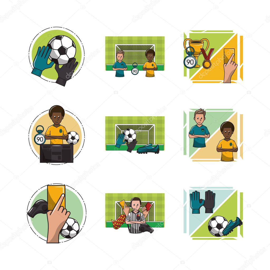 bundle of soccer sport icons