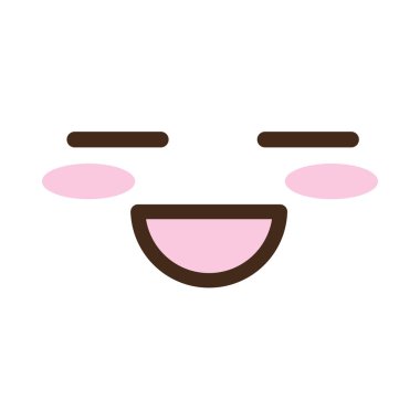 Mutlu yüz Kawaii komik karakter