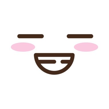 Mutlu yüz Kawaii komik karakter