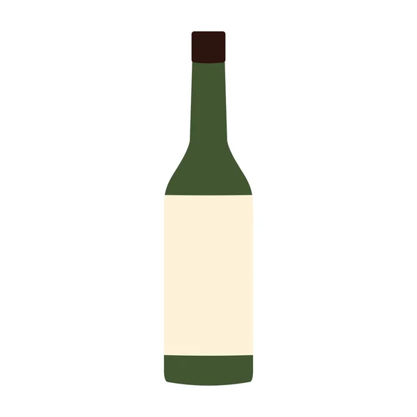 Wine bottle icon, flat design — Stock Vector