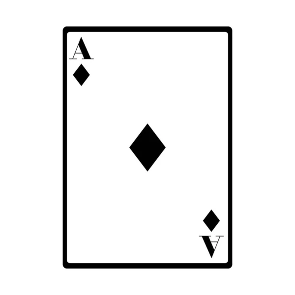 Ace of diamonds card icon, flat design — Stock Vector