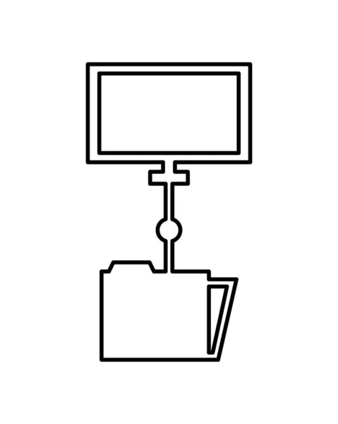Computer desktop with folder file — 스톡 벡터
