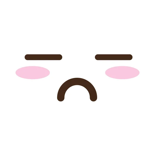 Cara triste kawaii personaje cómico — Vector de stock