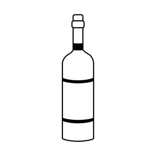 Icône de bouteille de vin, design plat — Image vectorielle