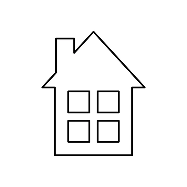 Изолированная икона фасада дома — стоковый вектор