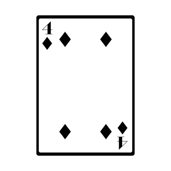Icône de carte de quatre diamants, design plat — Image vectorielle