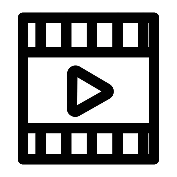 Media player play button in film tape — Stock Vector