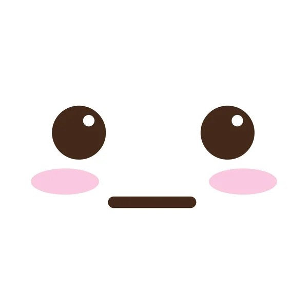 Sad face kawaii comic character — ストックベクタ