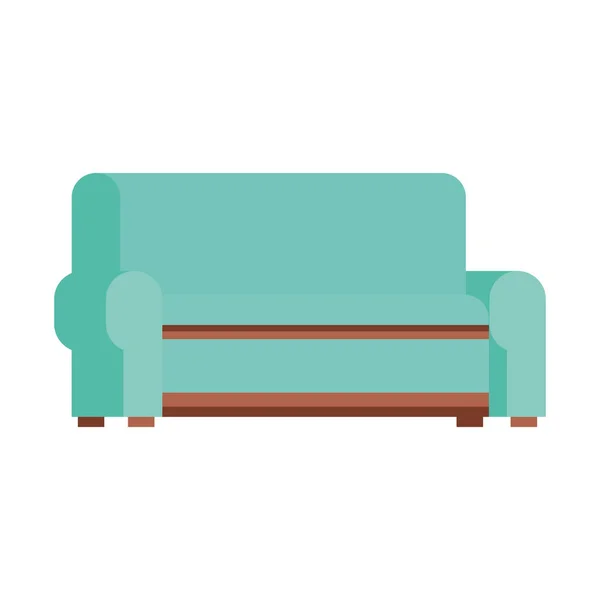 Canapé icône image, design plat — Image vectorielle