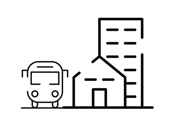 バス公共交通機関の孤立アイコン — ストックベクタ