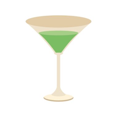Martini kokteyli ikonu, düz tasarım.