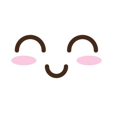 Mutlu yüz Kawaii komik karakter