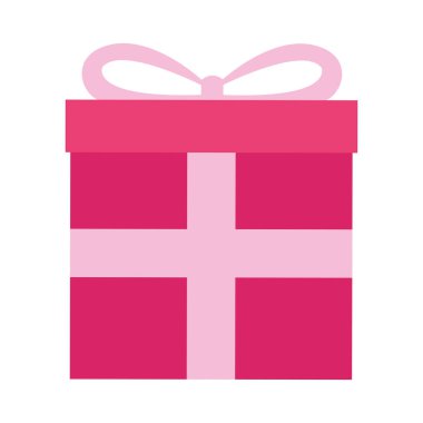 pembe hediye kutusu simgesi, düz tasarım