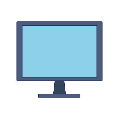 beyaz arkaplan üzerinde bilgisayar ekranı simgesi