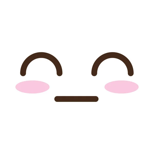 Triste visage kawaii caractère comique — Image vectorielle