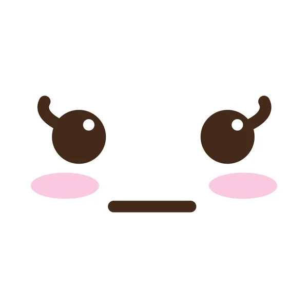 Sad face kawaii comic character — ストックベクタ