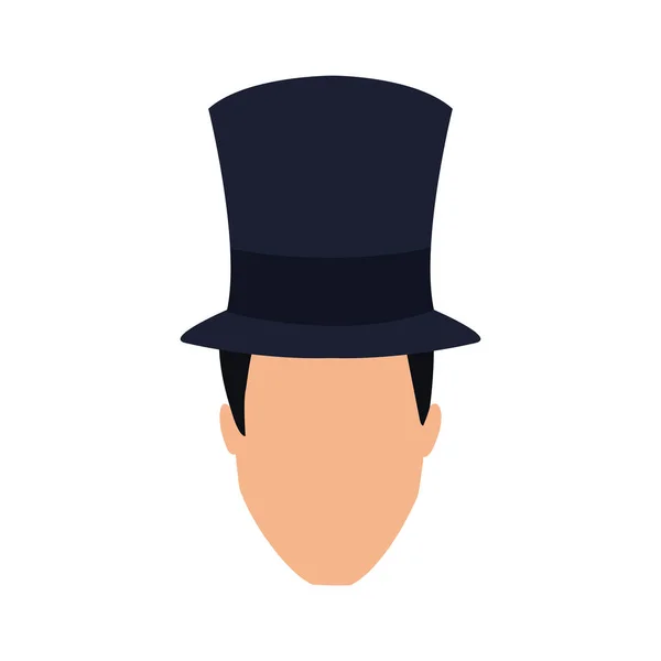 Man met hoge hoed pictogram, plat ontwerp — Stockvector