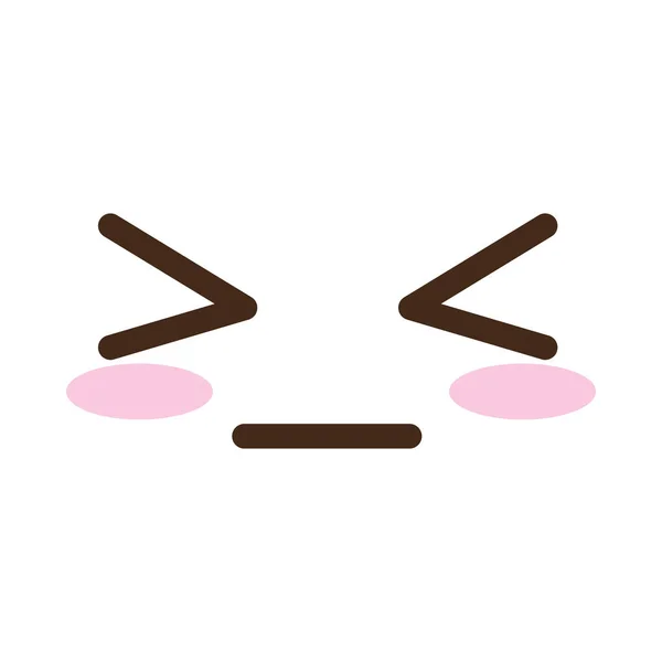 Triste visage kawaii caractère comique — Image vectorielle