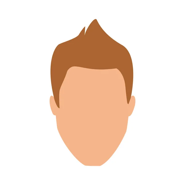 Avatar man gezicht pictogram, plat ontwerp — Stockvector