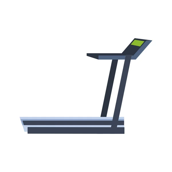 Icono de la máquina de la cinta de correr gimnasio, diseño plano — Vector de stock