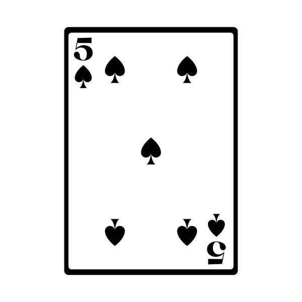 Five of spades card icon, flat design — 스톡 벡터